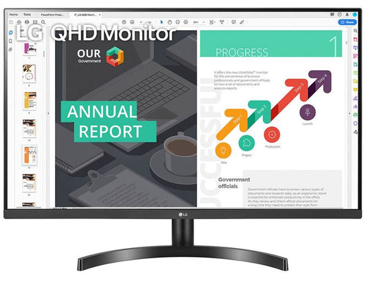 LG 31.5'/32' QHD IPS HDR10 Monitor AMD FreeSync 2K 2560x1440 5ms Tilt Adjustment 2xHDMI DP Headphone Dynamic Action Sync Black Stabiliser VESA 3yrs