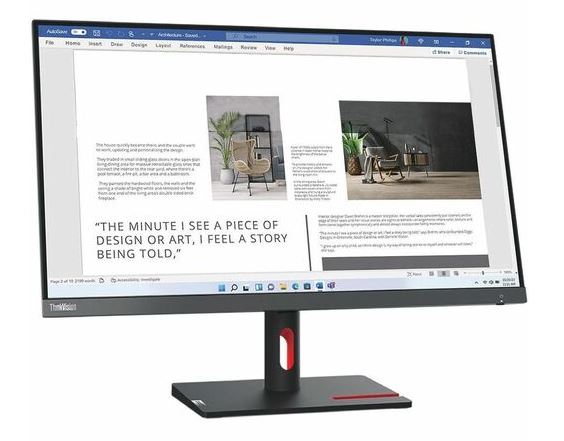 LENOVO ThinkVision S27i-30 27' FHD 100Hz FreeSync LED IPS Monitor 1920x1080 4ms 16:9 Tilt Adjustable VGA HDMI 3.5mm Out VESA 3yrs ~62AFKAR2AU