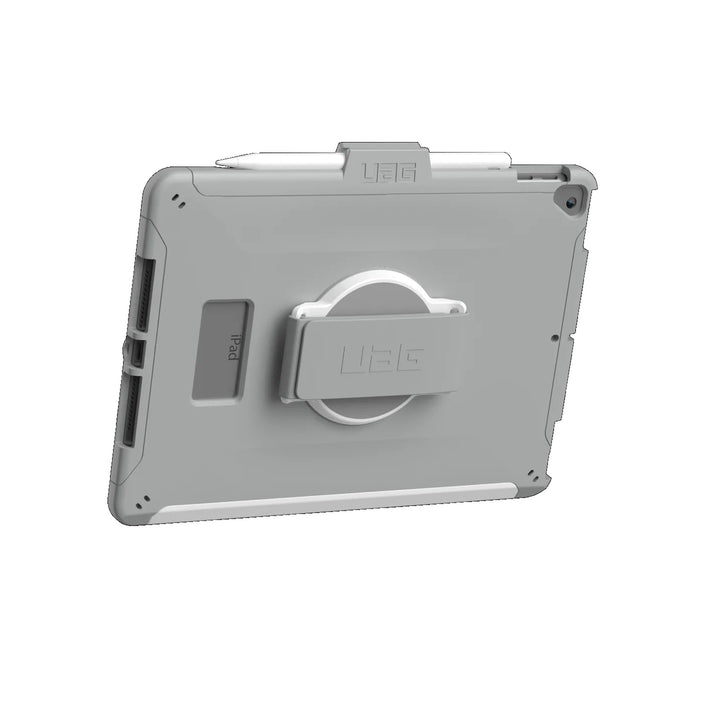 UAG Scout Healthcare Apple (10.2') (9th/8th/7th Gen) With Hand Strap Case - White/Gray (12191HB14130)