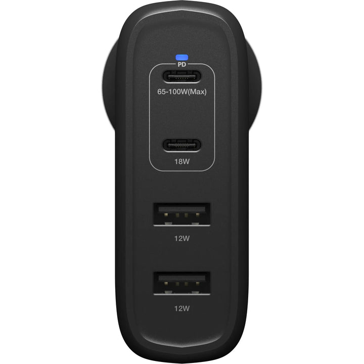 OtterBox 100W Four Port USB-C (Type I) PD Fast GaN Wall Charger - Black (78-81355)