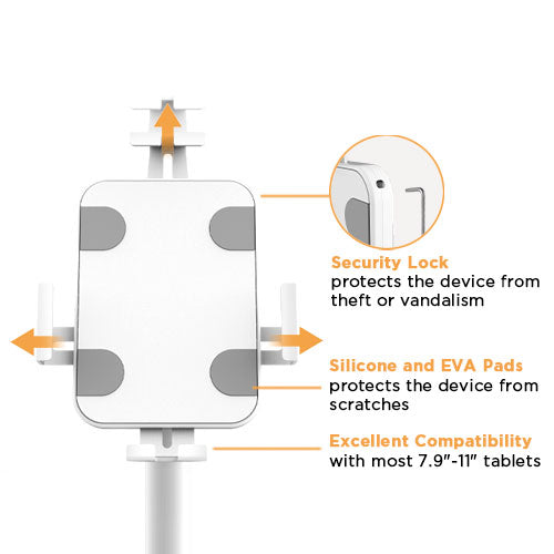 Brateck MPBT-PAD33-03 Universal Anti-Theft Tablet Countertop Fit most  7.9' to 11' Tablets - White
