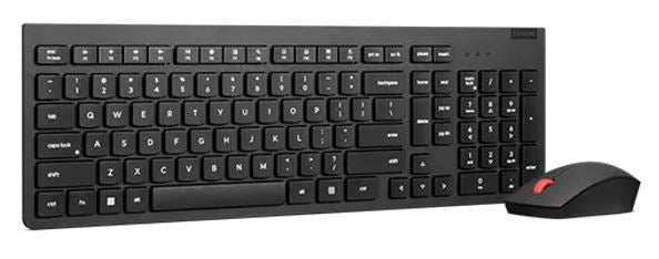 Lenovo Essential Wireless Combo Keyboard & Mouse Gen2 Low Profile Adjustable Tilt Leg Spill Resistant 1600DPI 3 buttons Optical Sensor 18mths Battery