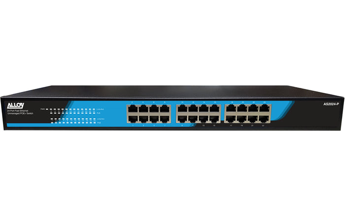 Alloy AS2024-P  24 Port Unmanaged Fast Ethernet 802.3at PoE Switch