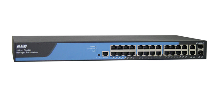 Alloy AS5026-P 26 Port Layer 3 Lite Managed PoE+ Switch with 26x 10/100/1000Mbps Ports + 2x Paired 100M/1Gb SFP Ports