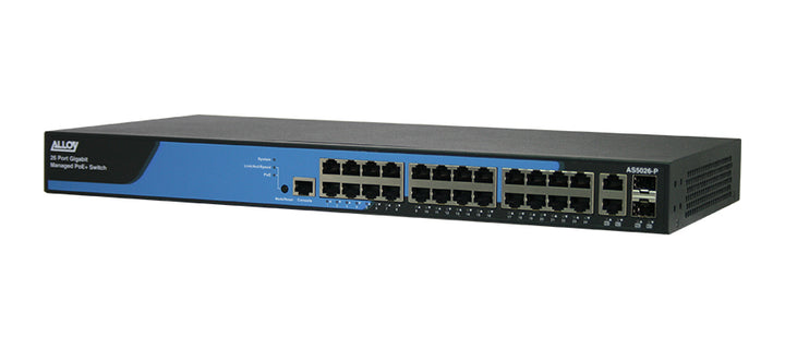 Alloy AS5026-P 26 Port Layer 3 Lite Managed PoE+ Switch with 26x 10/100/1000Mbps Ports + 2x Paired 100M/1Gb SFP Ports