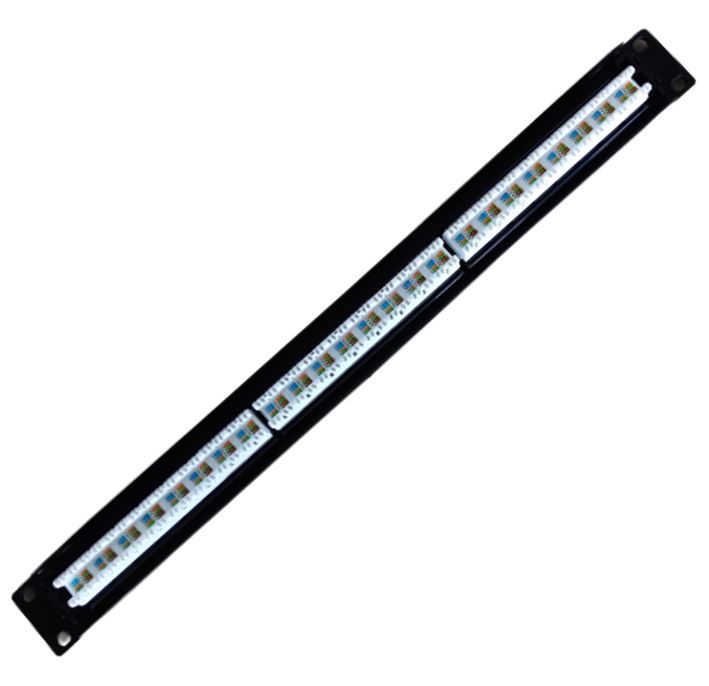 LDR 24 Port Cat6A UTP Patch Panel Rack Mount - 1U