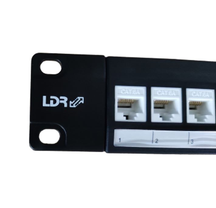 LDR 24 Port Cat6A UTP Patch Panel Rack Mount - 1U