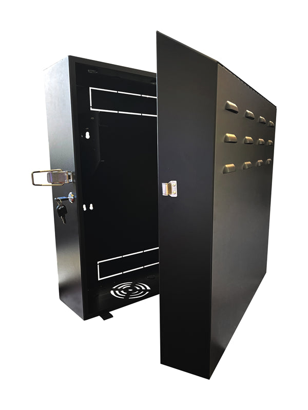 LDR Assembled 5U Flush Wall Mount Vertical Cabinet (570mm x 250mm) - Black Metal Construction