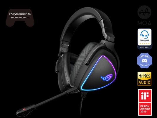 ASUS ROG DELTA S Lightweight USB-C Gaming Headset with AI noise-canceling mic