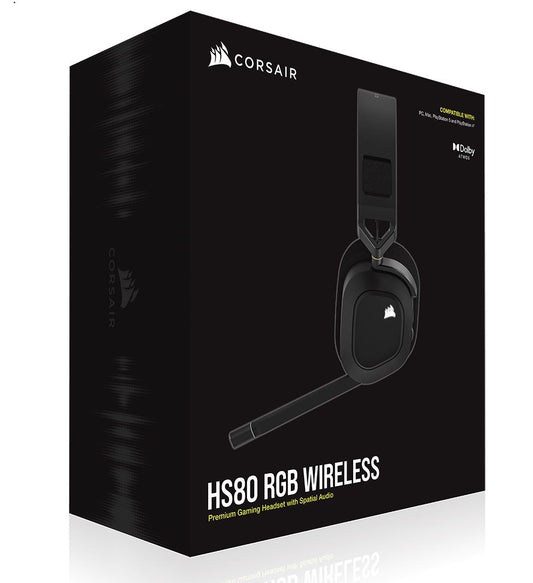 Corsair HS80 RGB Wireless Carbon- Dolby Atoms 3D