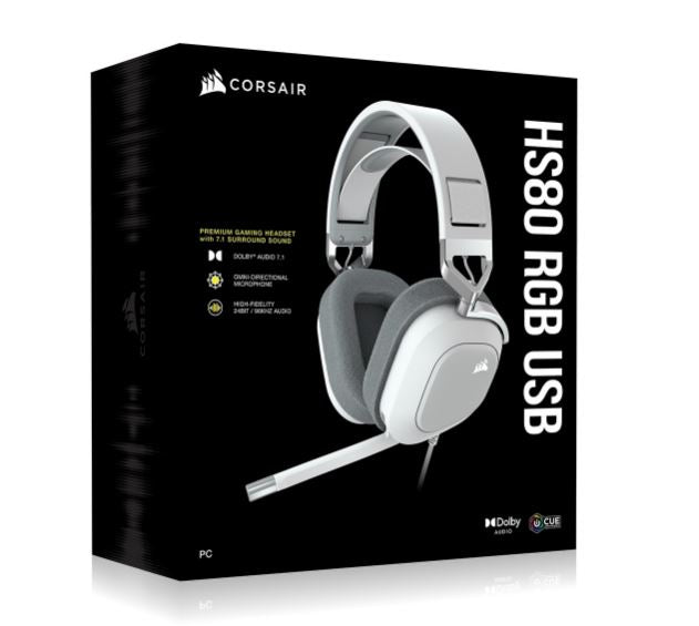 Corsair HS80 RGB White- Dolby Atoms 3D