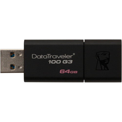 (LS) Kingston 64GB USB3.0 Flash Drive Memory Stick Thumb Key DataTraveler DT100G3 Retail Pack 5yrs warranty