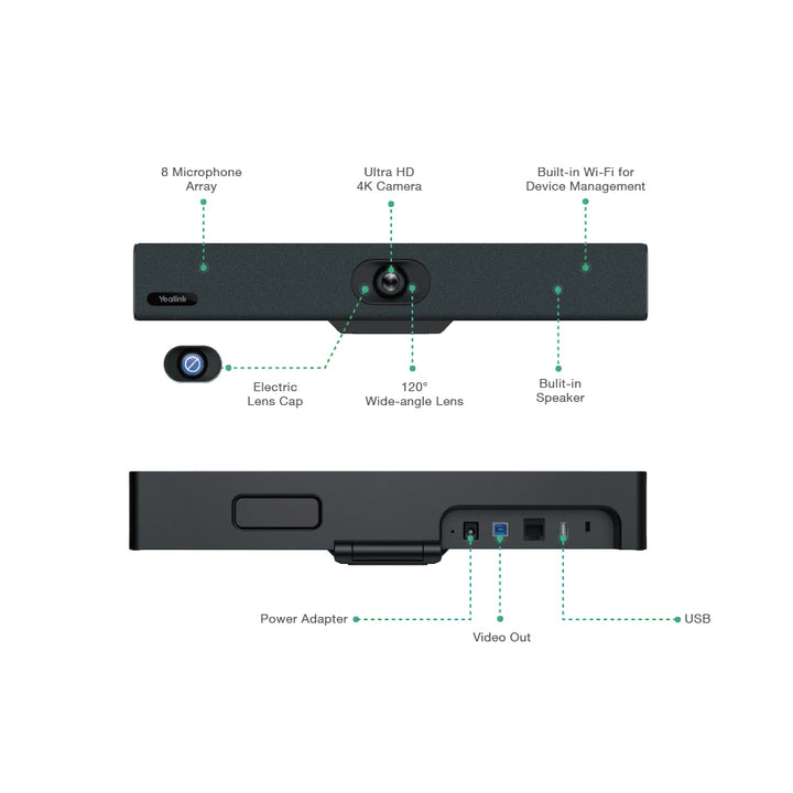 Yealink UVC34 4K UHD Auto Framing Noise Proof Full-duplex All-in-one Video Conference Bar