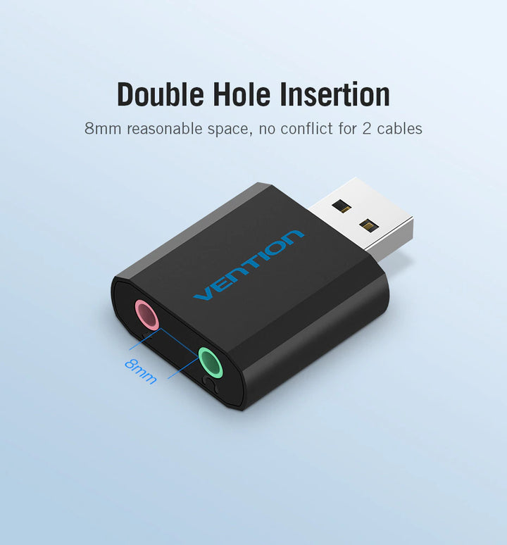 USB Sound Card Adaptor 3.5mm Audio Microphone Output - Aussie Gadgets