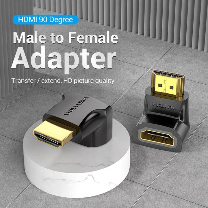 2 Pack HDMI Male to Female Angled Adaptor 4K 90 270 Degree - Aussie Gadgets