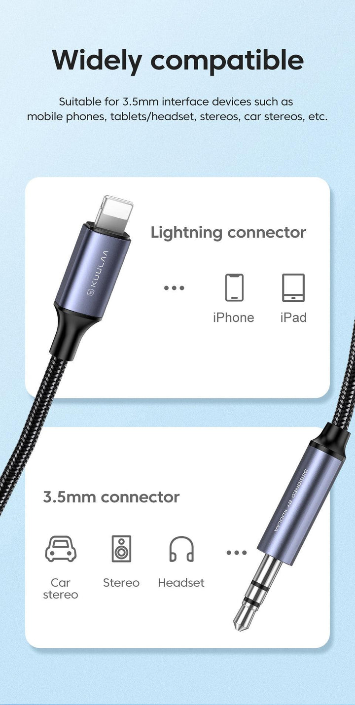 Lightning to 3.5mm Aux Cable for iPhone iPad - Aussie Gadgets