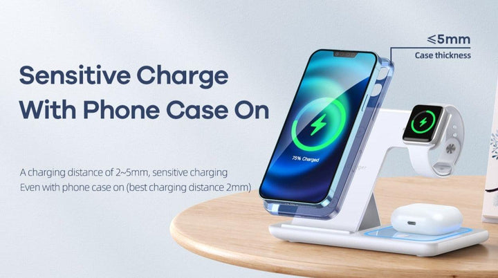 3-in-1 Wireless Charger Stand for Android Apple iPhone Watch Airpods - Aussie Gadgets