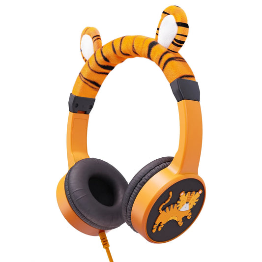 Kids Wired Furry Headphones Charlie the Tiger - Aussie Gadgets