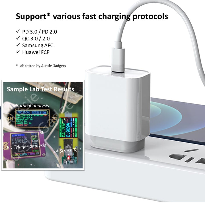 SAA Certified 20W PD 3.0 USB-C Wall Charger - Aussie Gadgets