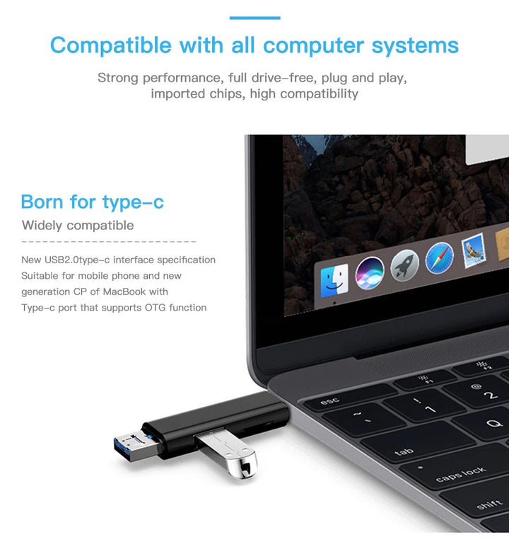 Type-C USB Card Reader TF OTG Adaptor - Aussie Gadgets