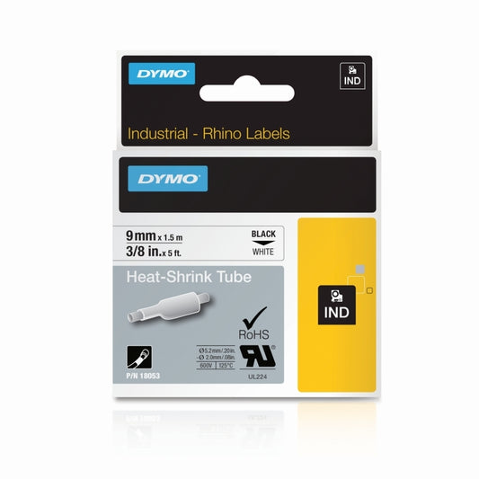 Dymo Rhino Tube Heat Shrink 9mm White