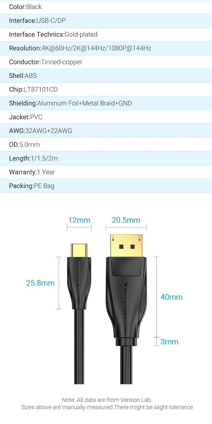 USB-C to DisplayPort 4K Cable - Aussie Gadgets