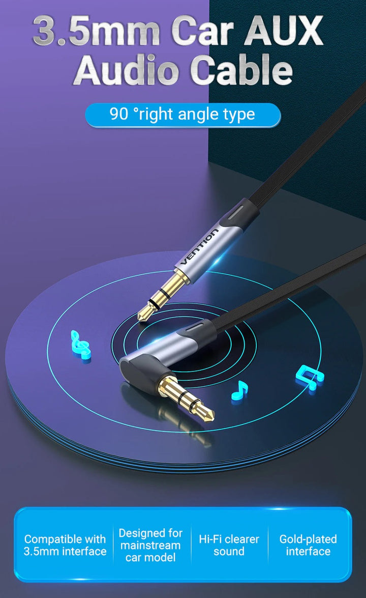 Right Angle 3.5mm Aux Cable - Aussie Gadgets
