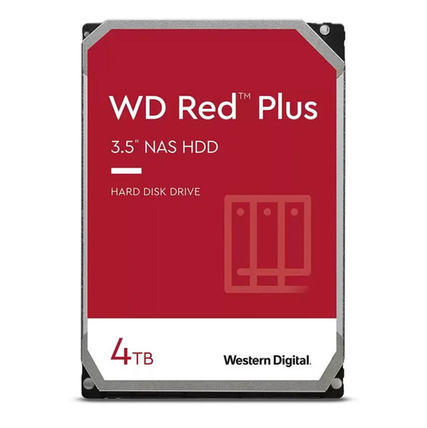 WD Red Plus 4TB 3.5" NAS HDD SATA III NAS Hard Drive 5400 RPM 256MB Cache 180MB/S 1mil Hours MTBF 180TB/Year (WD40EFPX)