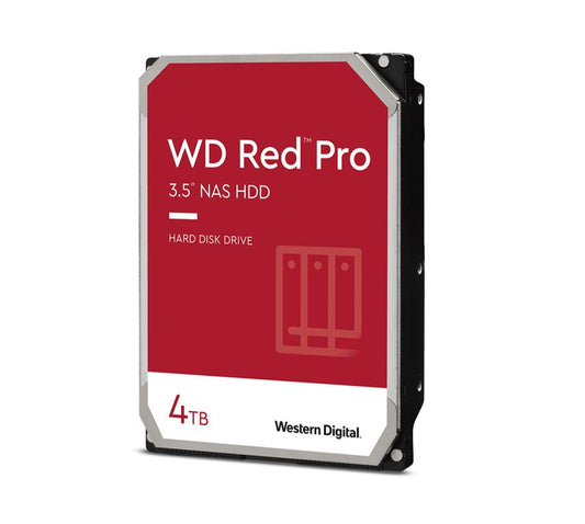 WD Red Pro 4TB 3.5" NAS HDD SATA3 7200RPM 256MB Cache 24x7 300TBW ~24-bays NASware 3.0 CMR Tech 5yrs wty