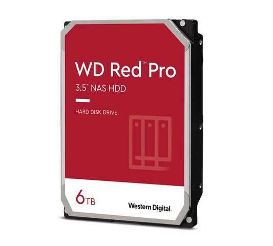 WD Red Pro 6TB 3.5" NAS HDD SATA3 7200RPM 256MB Cache 24x7 300TBW ~24-bays NASware 3.0 CMR Tech 5yrs wty