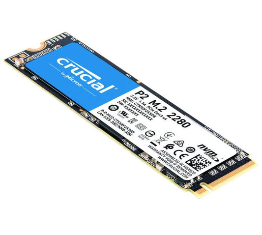 Crucial P2 1TB PCIe M.2 NVMe SSD 2400/1800 MB/s R/W 300TBW 1.5M hrs MTTF Acronis True Image Cloning Software 5yrs wty