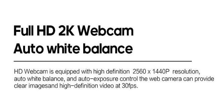 2K Full HD Widescreen Webcam with Fill Light - Aussie Gadgets