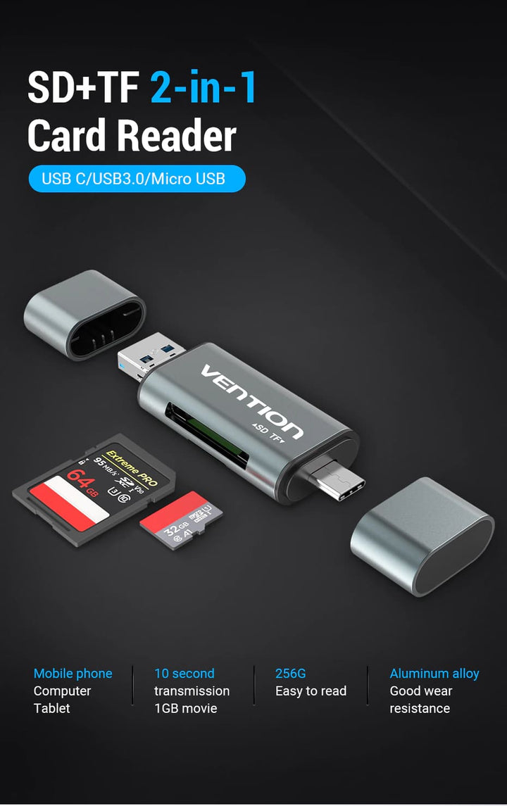 USB 3.0 USB-C SD TF Card Reader OTG Adaptor - Aussie Gadgets