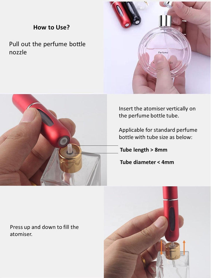 4 pack 5ml Mini Perfume Atomiser - Aussie Gadgets