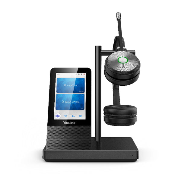 WH66 Dual UC DECT Wirelss Headset With Touch Screen Workstation