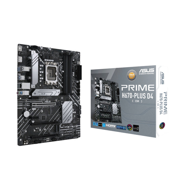 PRIME H670-PLUS D4-CSM Intel LGA 1700 ATX Motherboard DDR4 PCIe 4.0, 3xM.2, USB-C, 2.5 Gb Ethernet, Thunderbolt 4, DP HDMI Aura Sync