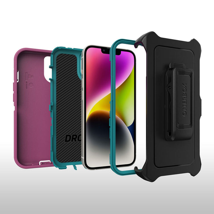 OtterBox Defender Apple iPhone 14 / iPhone 13 Case Canyon Sun (Pink)