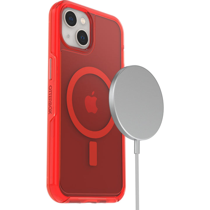 OtterBox Symmetry+ Clear MagSafe Apple iPhone 13 Case In The Red