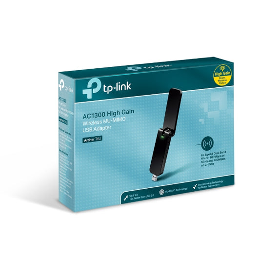 TP-Link Archer T4U AC1300 Wireless Dual Band USB Adapter 2.4GHz (400Mbps) 5GHz (867Mbps)