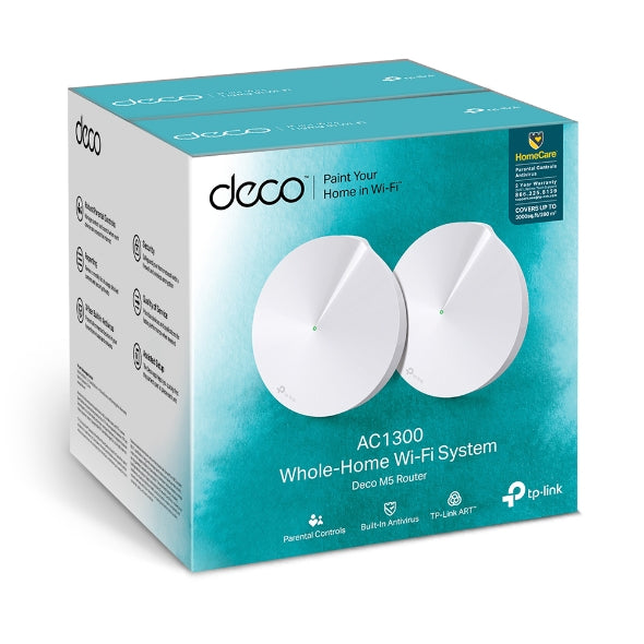TP-Link Deco M5 (2-Pack) Whole Home Mesh Wi-Fi 1300Mbps System