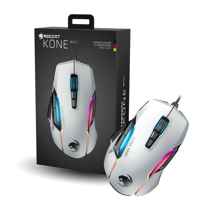 Kone AIMO Remastered RGB Gaming Mouse - White - Aussie Gadgets