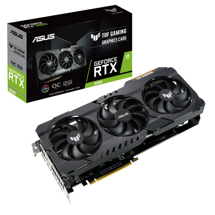 nVidia GeForce TUF-RTX3060-O12G-V2-GAMING RTX 3060 V2 OC Edition 12GB  GDDR6 1882Mhz Boost, PCIE4.0 2xHDMI 3xDP (LHR) - Aussie Gadgets