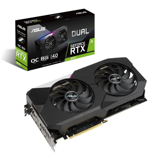 nVidia GeForce DUAL-RTX3070-O8G-V2 RTX 3070 V2 8GB GDDR6 OC Edition 1800MHz Boost, 2xHDMI 3xDP Ampere SM, 2nd RT Cores, 3rd Gen Tensor Cores (LHR - Aussie Gadgets