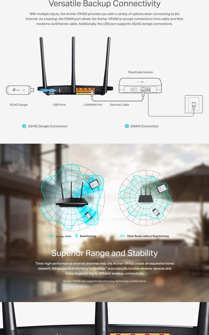 Archer VR400 AC1200 Wireless VDSL/ADSL Modem Router - Aussie Gadgets